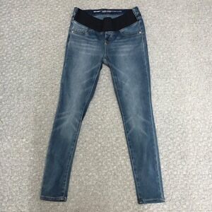Old Navy Jeans Womens 6 Blue Super Skinny Maternity Pull On Stretch Denim Casual